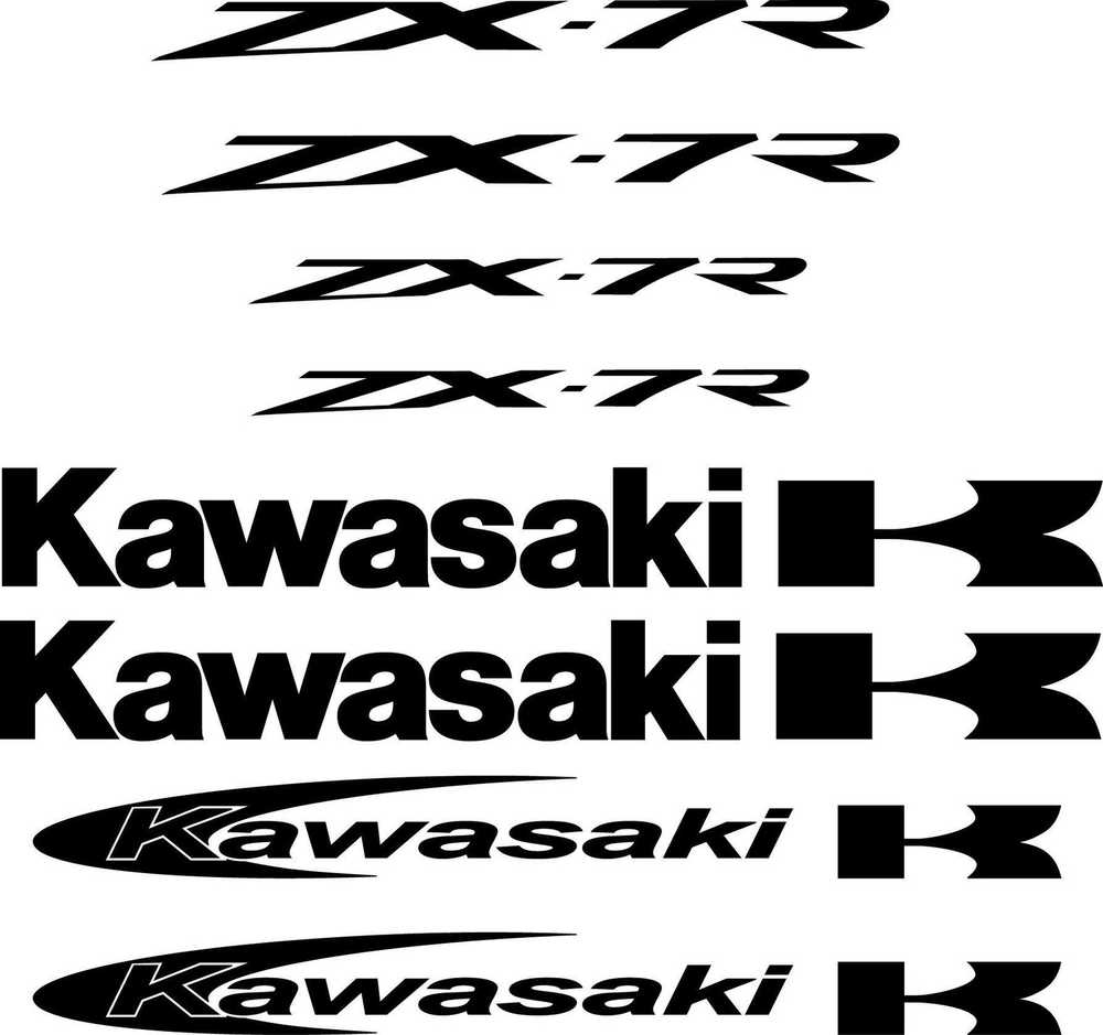 Kawasaki ZX-7R motociklo lipdukų rinkinys
