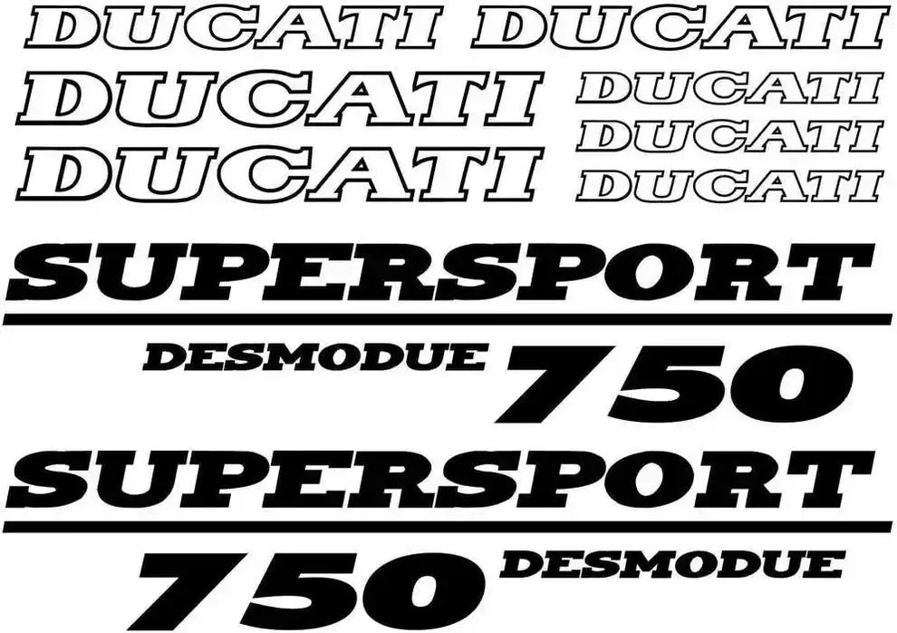 Ducati Supersport Desmodue 750 lipdukai baltame fone