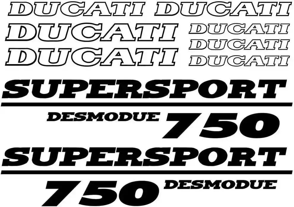 Ducati Supersport Desmodue 750 lipdukai baltame fone