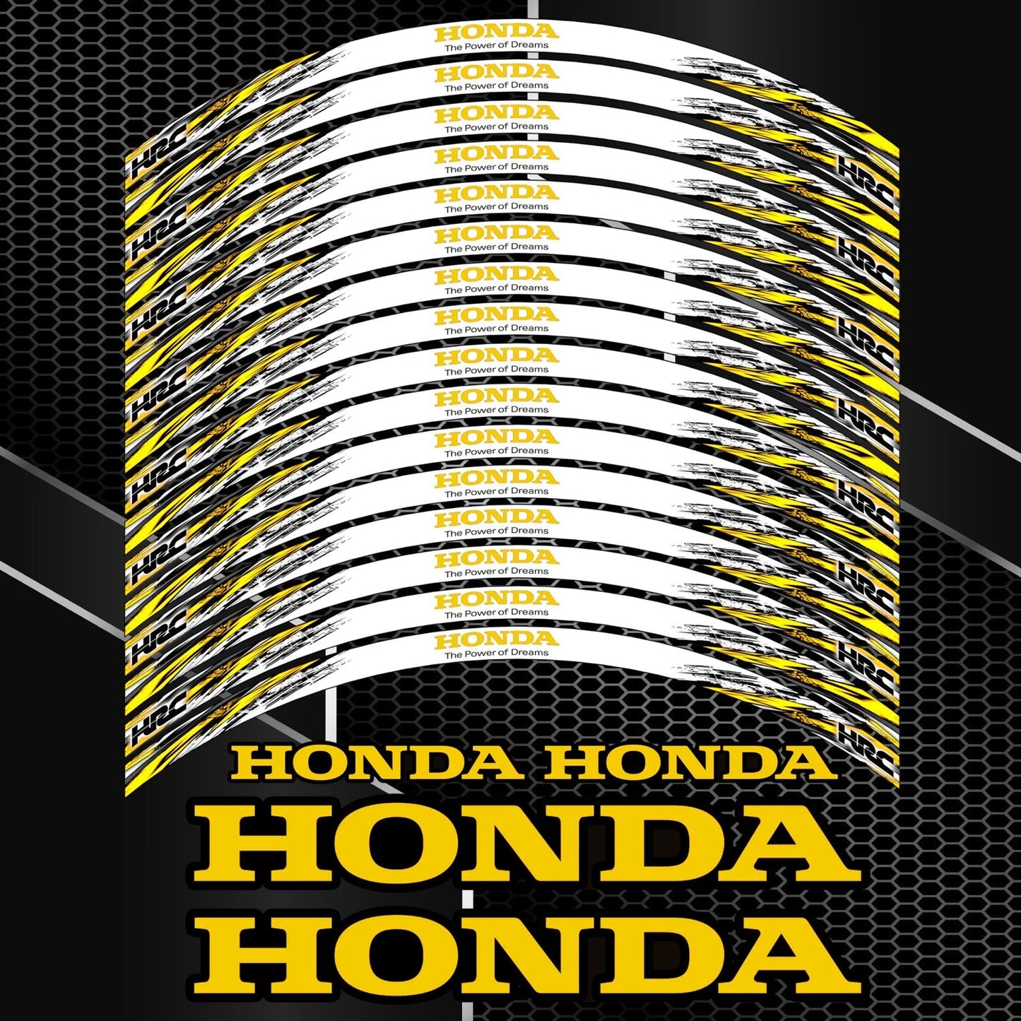 Honda Fireblade CBR F ratlankių juostelės – sportiškas geltonas stilius