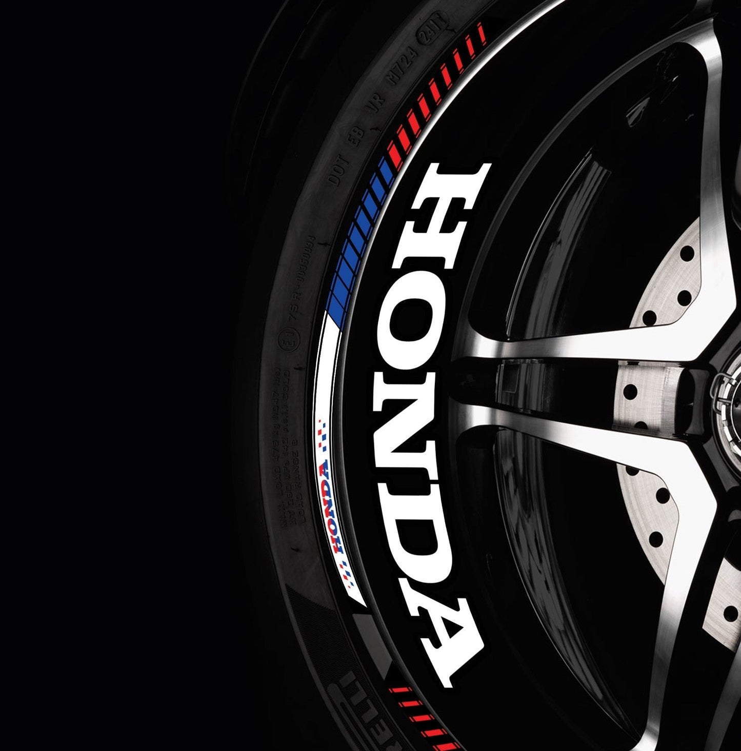 HRC juodų ratlankių lipdukų rinkinys Honda Fireblade modeliui