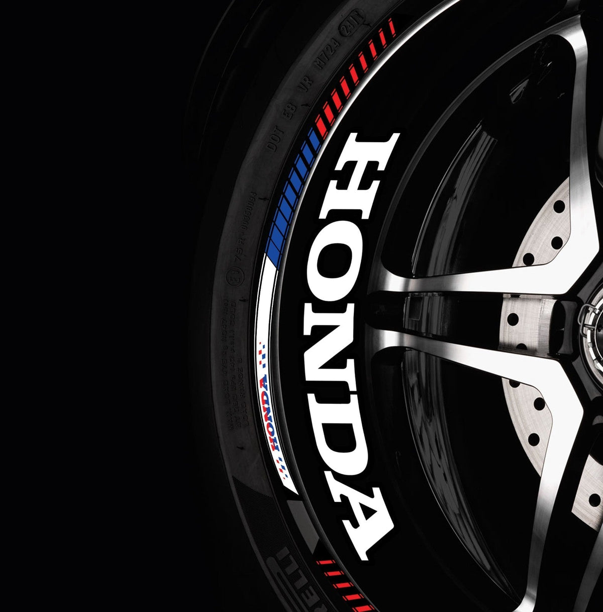 HRC juodų ratlankių lipdukų rinkinys Honda Fireblade modeliui