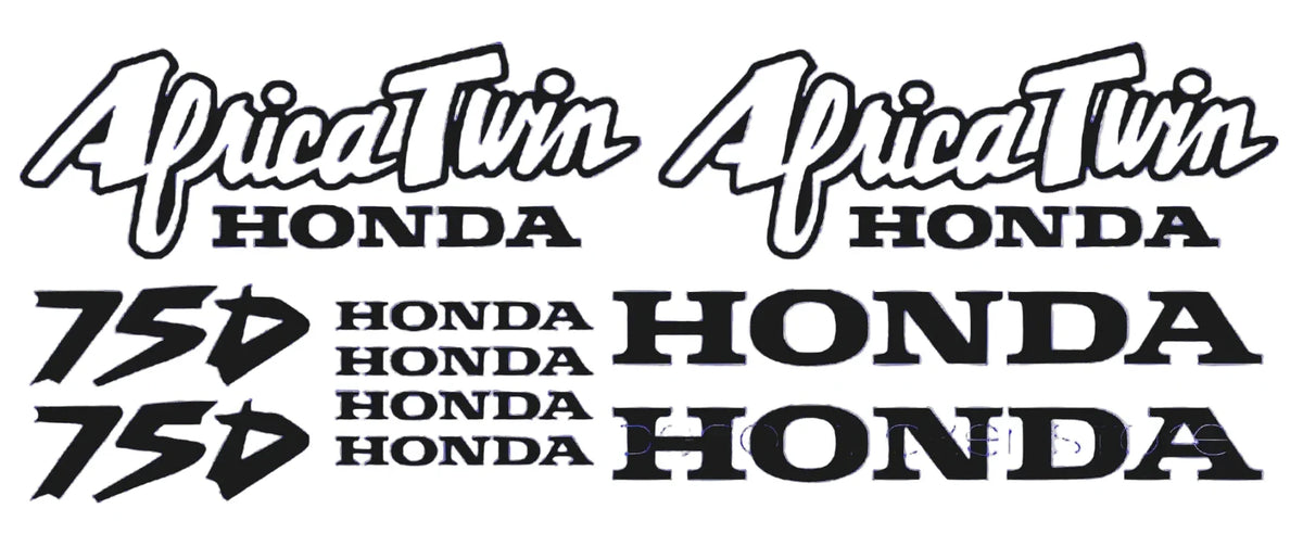 Honda Africa Twin lipdukai su tekstu šviesiai pilkame fone