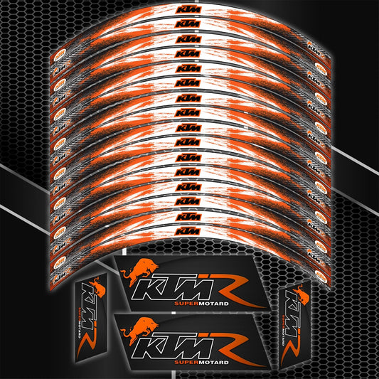 Juodi KTM Super Duke / RC ratlankių lipdukai – sportinis dizainas