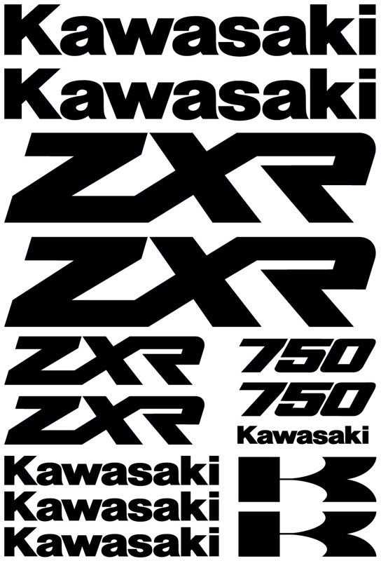 Kawasaki ZXR 750 - motociklo lipdukų rinkinys