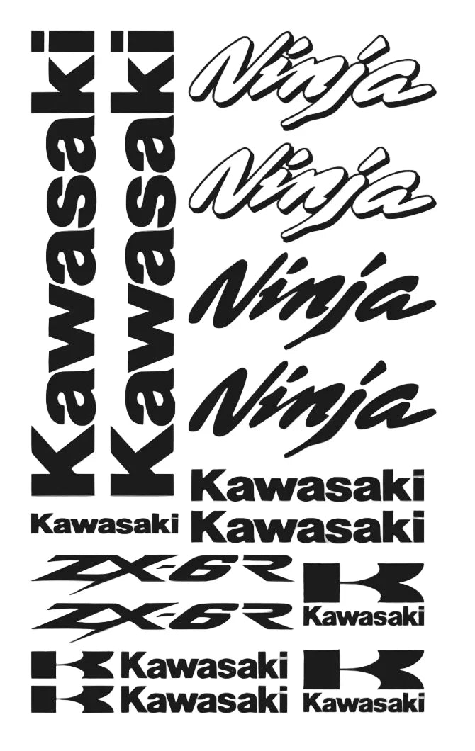 Kawasaki Ninja ZX-6R - motociklo lipdukų rinkinys