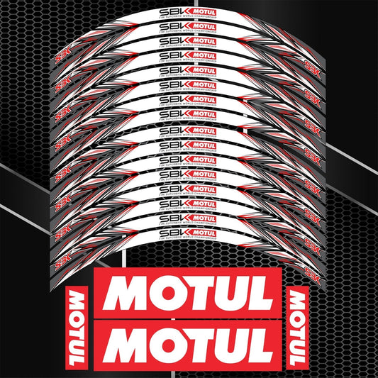 MOTUL SBK ratlankių lipdukų rinkinys Kawasaki, Honda, BMW ir Yamaha motociklams
