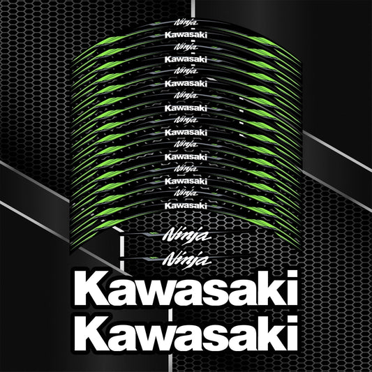 Juodi ratlankių lipdukai Kawasaki NINJA H2, ZX, 636 motociklams