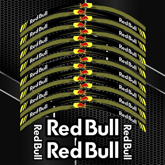 RedBull ratlankių lipdukų rinkinys Honda, Yamaha ir Kawasaki motociklams