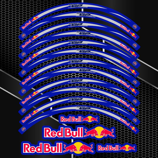 RedBull ratlankių lipduku rinkinys Yamaha ir Kawasaki motociklams