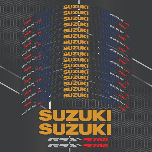 GSX-S750 ratlankių lipdukai mėlynos spalvos
