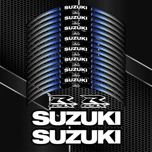 Suzuki GSX-R ratlankių lipdukų komplektas mėlynos spalvos