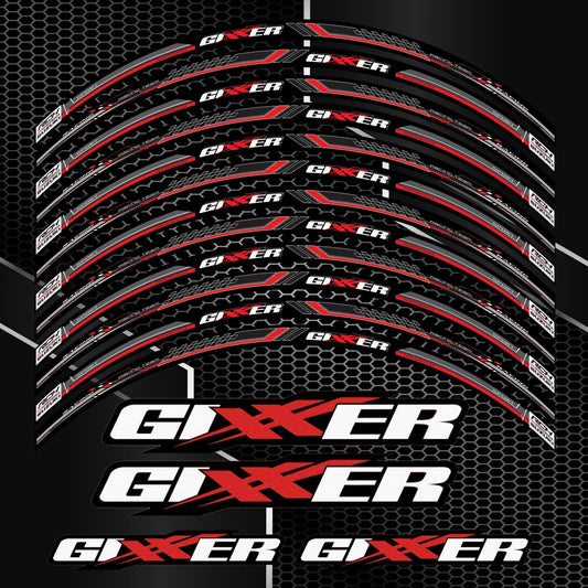 Suzuki GSX-R600, 750, 1000 lipdukų komplektas ratlankiams