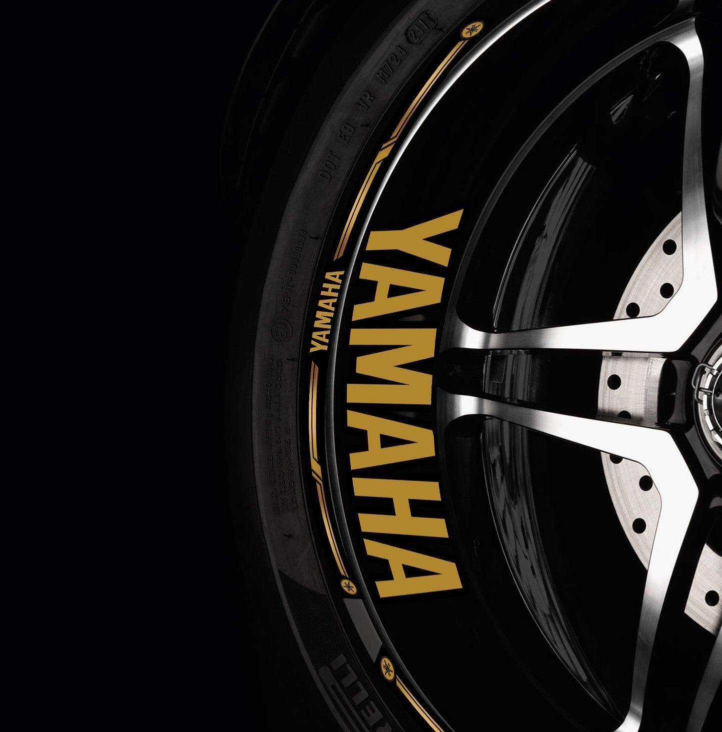 Yamaha ratlankių lipdukai su spalvotomis juostelėmis