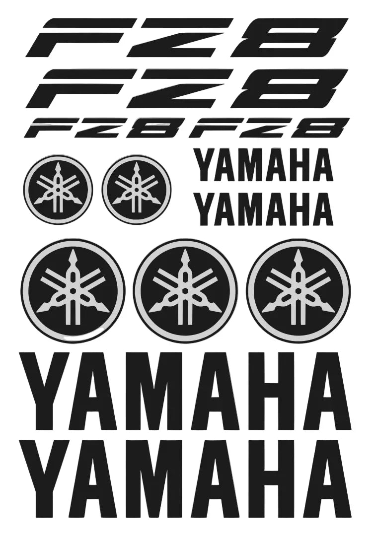 Yamaha FZ8 lipdukai pilkame fone