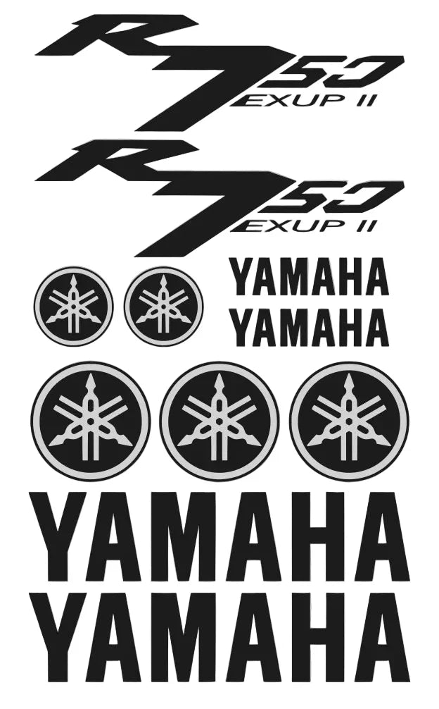 Yamaha R750 - motociklo lipdukų rinkinys