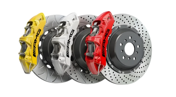 Stabdžių suportų lipdukai, Mercedes-Benz AMG, BMW M Performance, Audi S Line, Volkswagen R-Line ir kitiems.