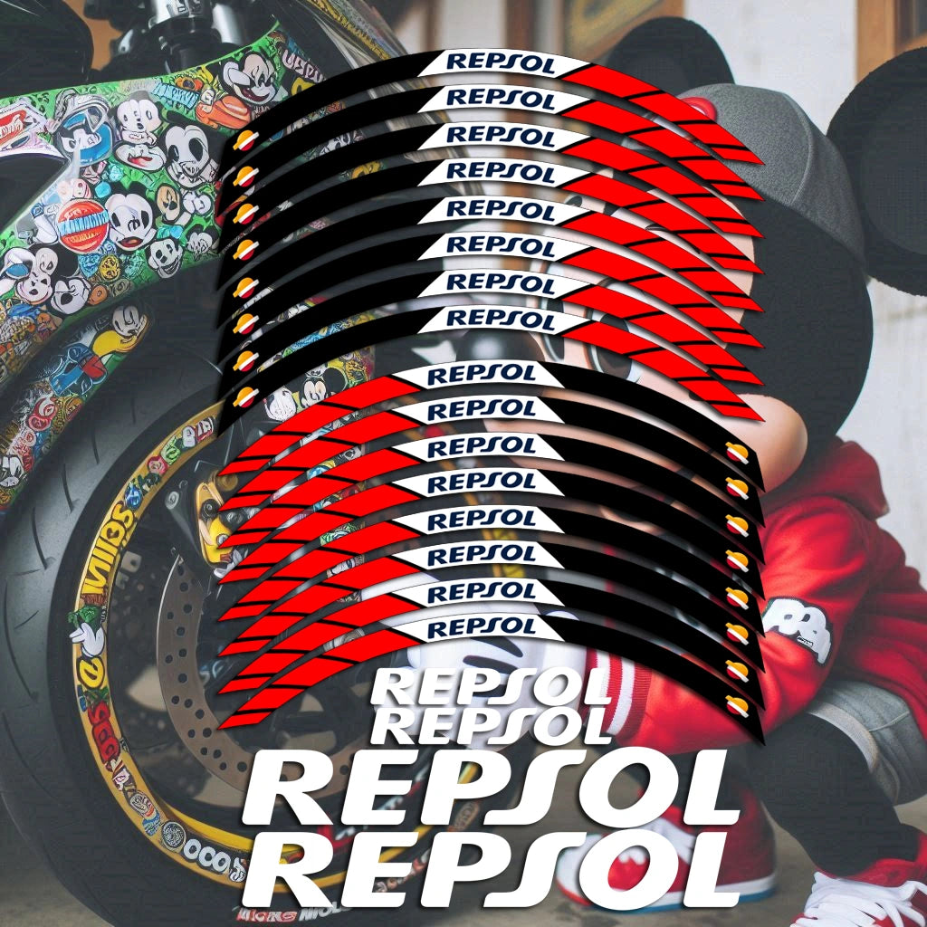 REPSOL motocross motociklo ratlankių lipdukai