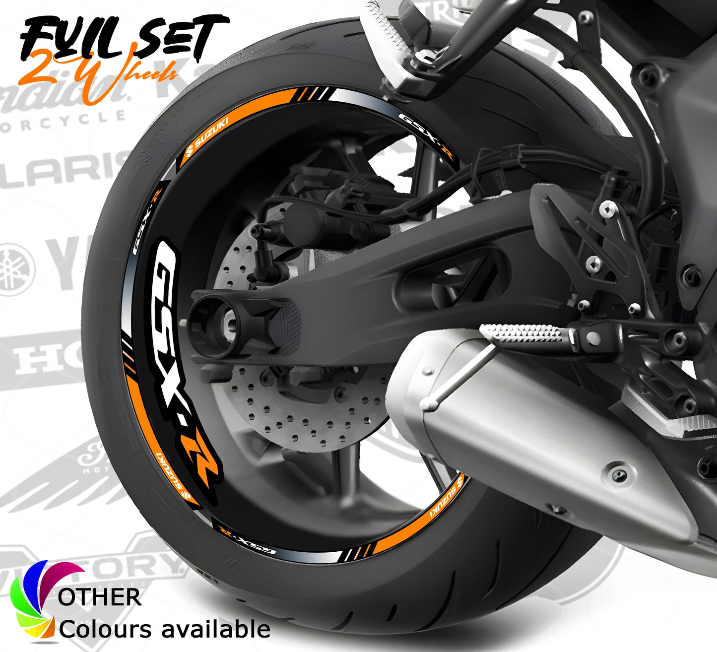 Suzuki GSX-R motociklo ratlankių lipdukai