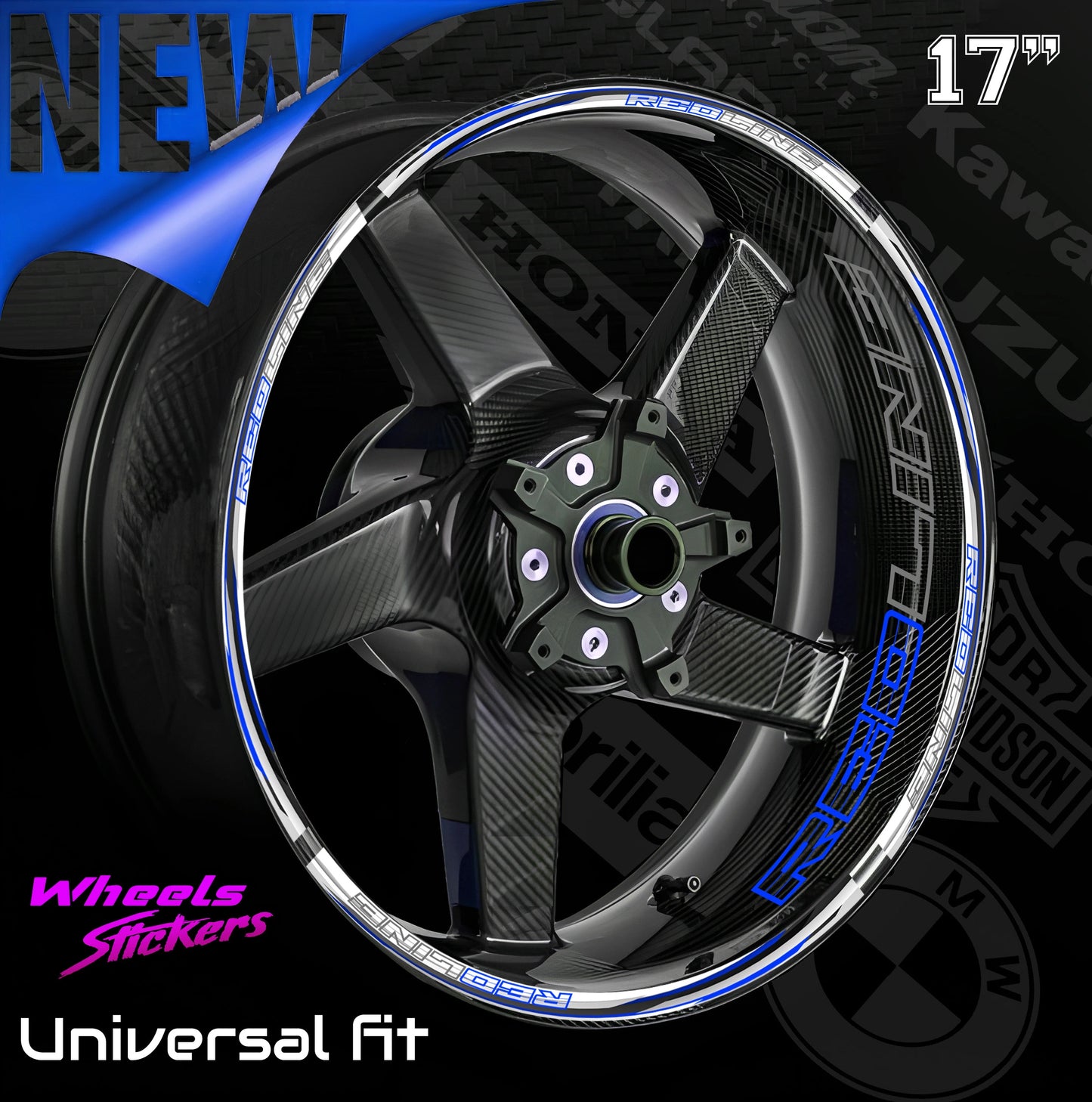 RED LINE motociklo ratlankių lipdukai