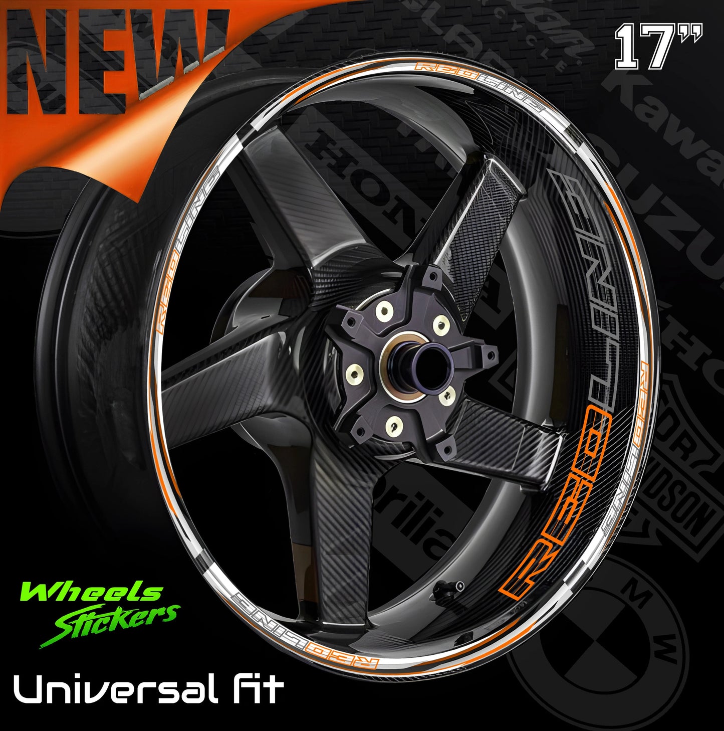 RED LINE motociklo ratlankių lipdukai