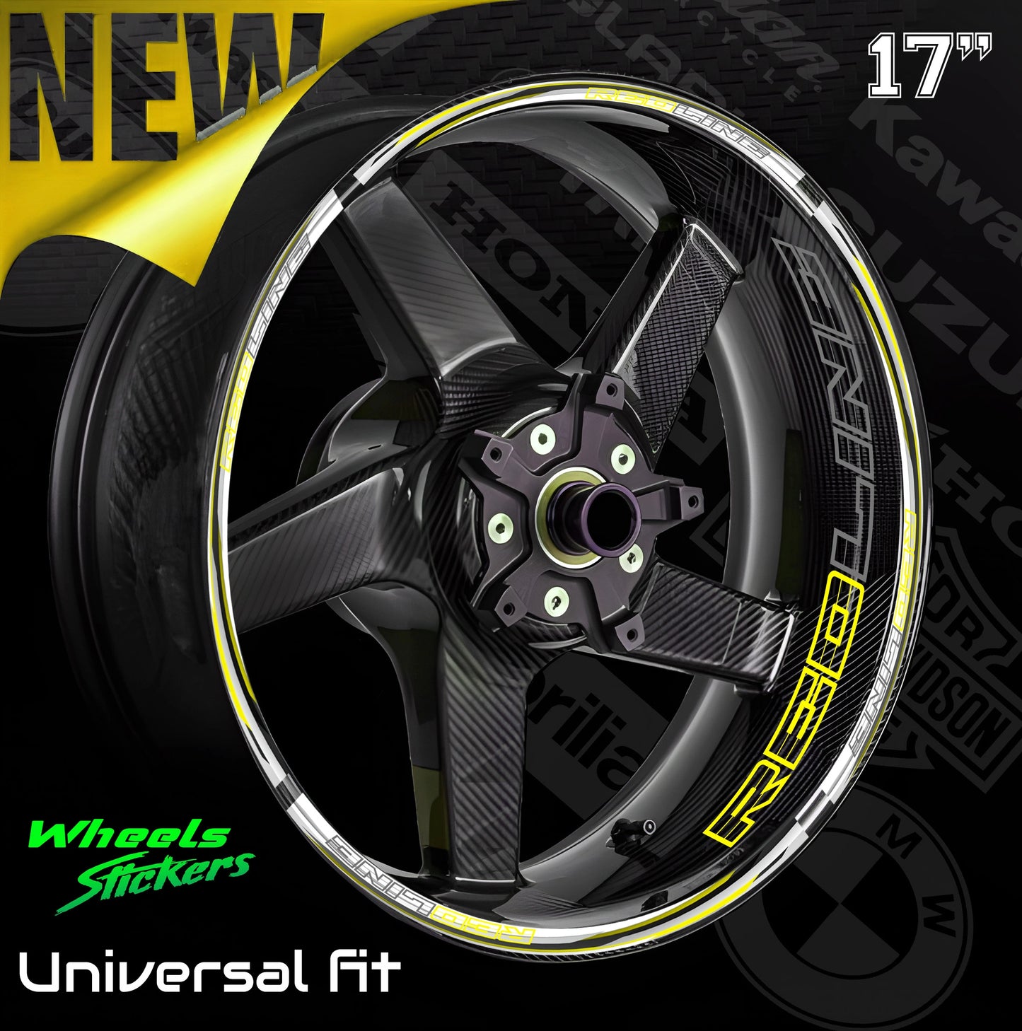 RED LINE motociklo ratlankių lipdukai