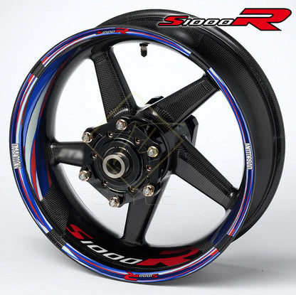 BMW S1000R M Sport ratlankių lipdukai – 36vnt komplektas, priekinis vaizdas