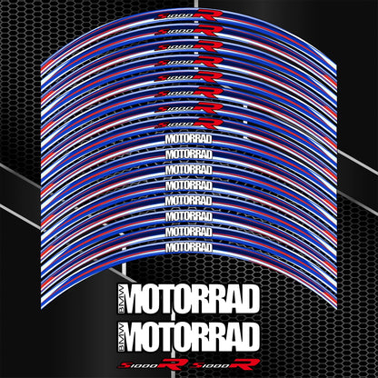 BMW S1000R M Sport ratlankių lipdukų komplektas – detalus priartinimas