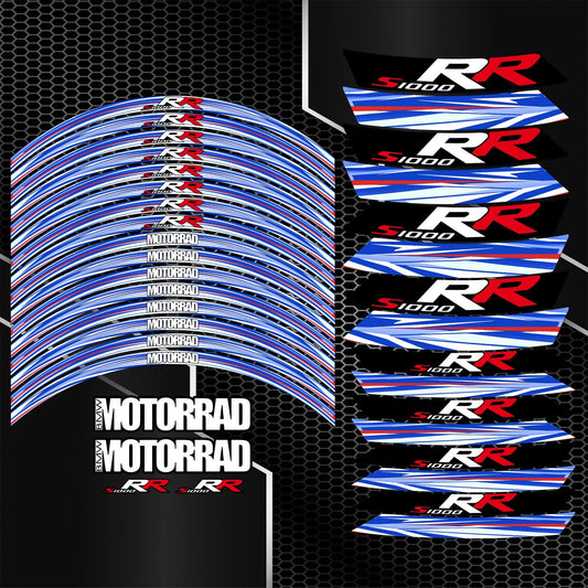 BMW S1000RR M Sport Performance lipdukų komplektas ant ratlankių