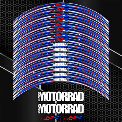 BMW S1000RR motociklas su M Sport Performance ratlankių lipdukais – profesionalus įvaizdis