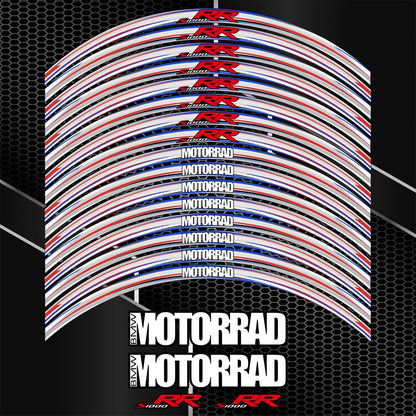 BMW S1000RR pilkos spalvos M Sport ratlankių lipdukų dizainas
