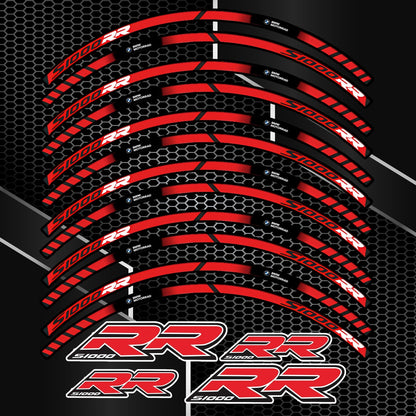 BMW S1000RR lipdukų komplektas – sportinis dizainas juodiems ratlankiams