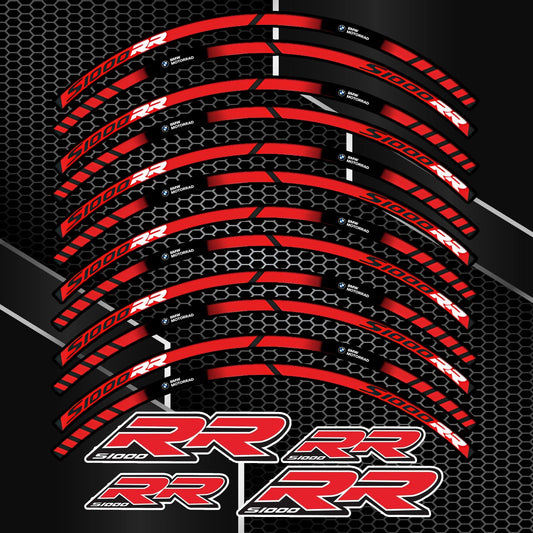 BMW S1000RR lipdukų komplektas – sportinis dizainas juodiems ratlankiams