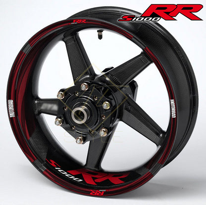 BMW S1000RR ratlankių lipdukai juoda raudona – 36vnt pilnas komplektas