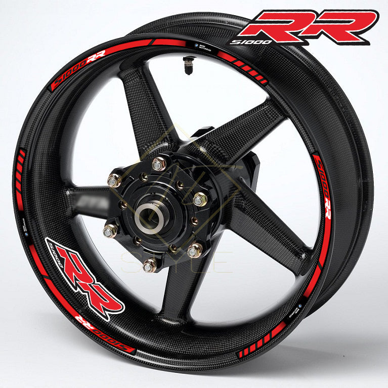 BMW S1000RR raudonos juostos ratlankių lipdukų rinkinys 16 vnt.