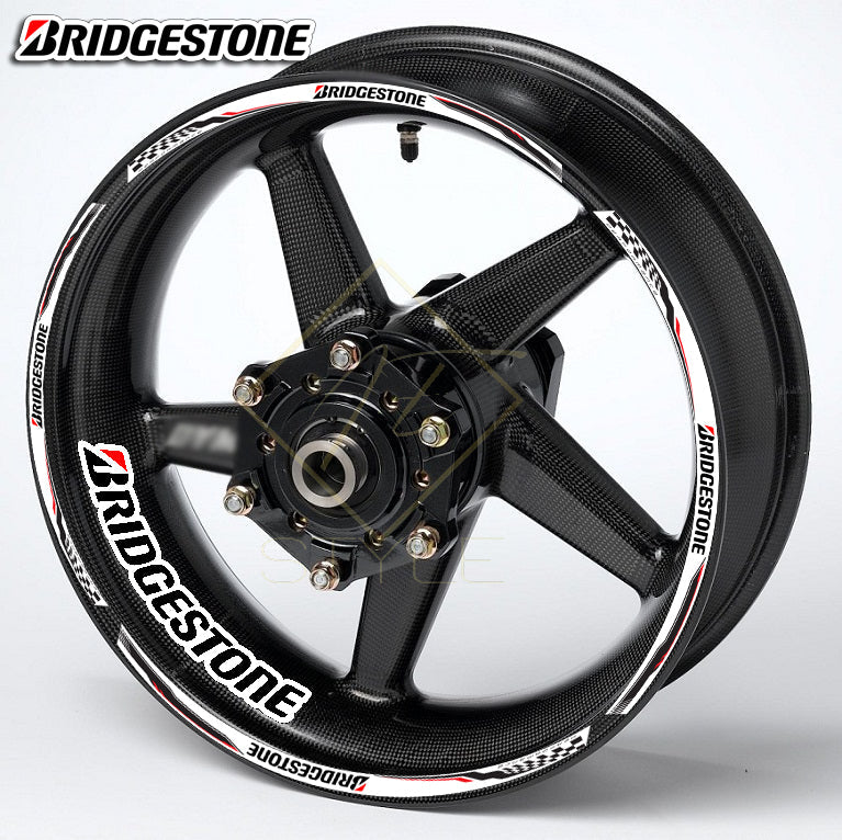 BRIDGESTONE motociklo ratlankių lipdukai – universalus 20vnt komplektas