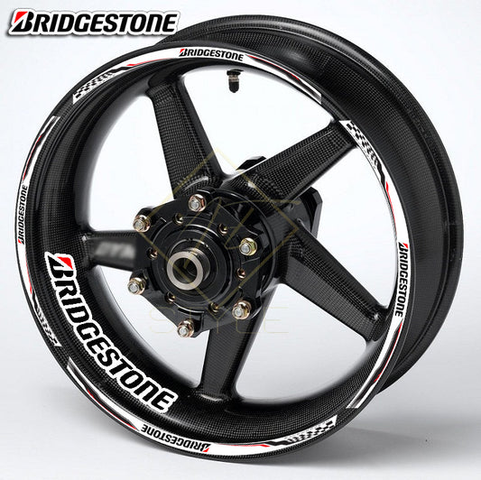 BRIDGESTONE motociklo ratlankių lipdukai – universalus 20vnt komplektas