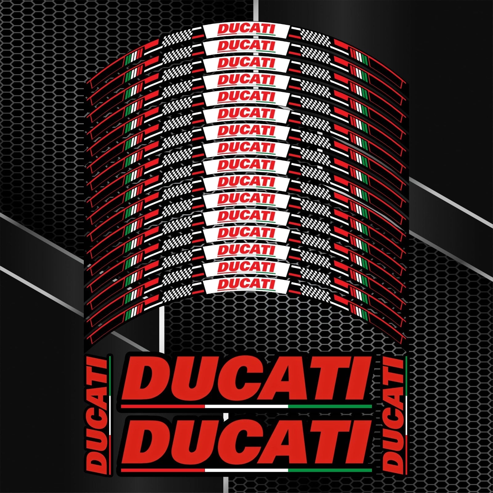 Ducati Monster motociklas su Italy Edition ratlankių lipdukais – sportinis stilius