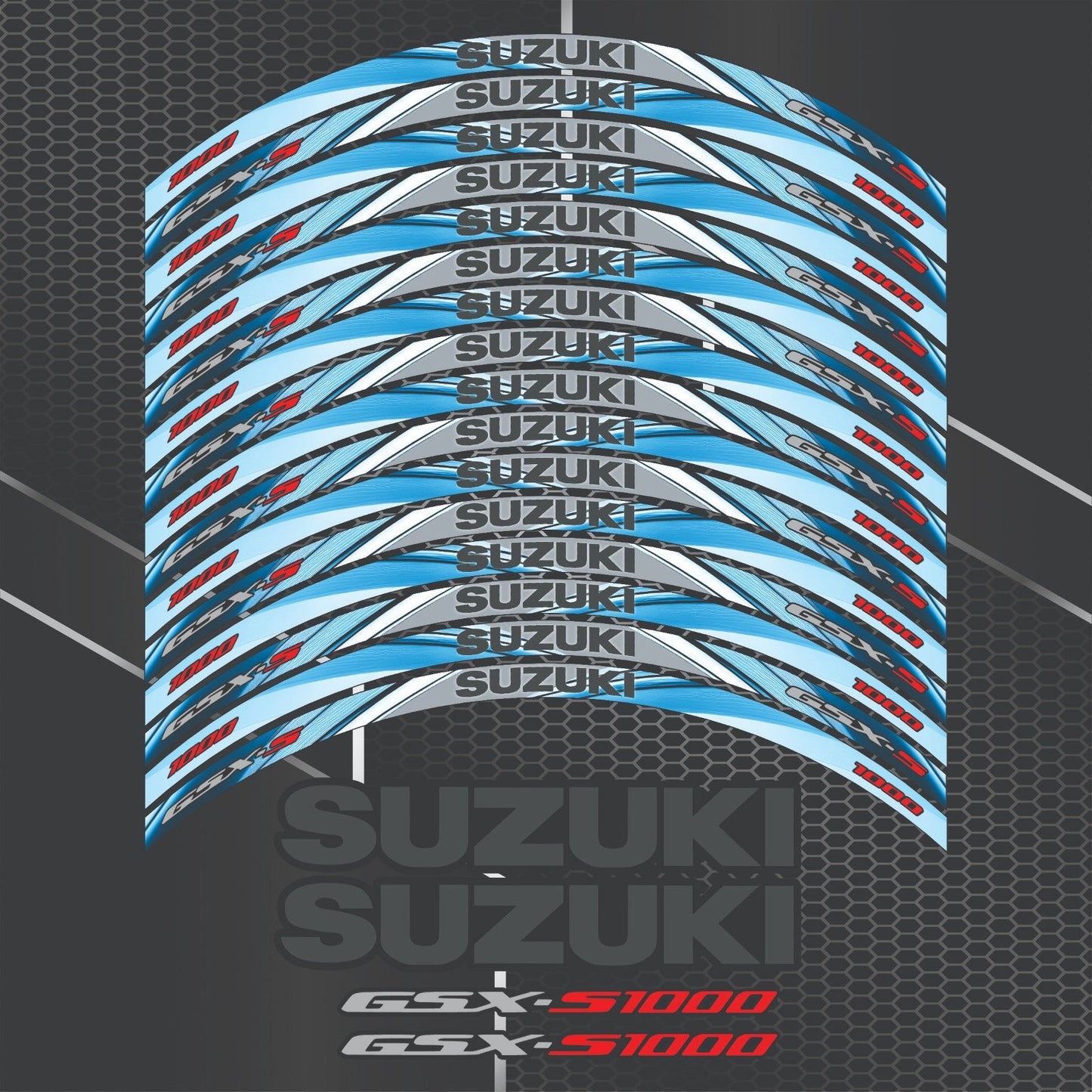 Suzuki GSX-S1000 logotipo lipdukai vidinei ratlankio daliai