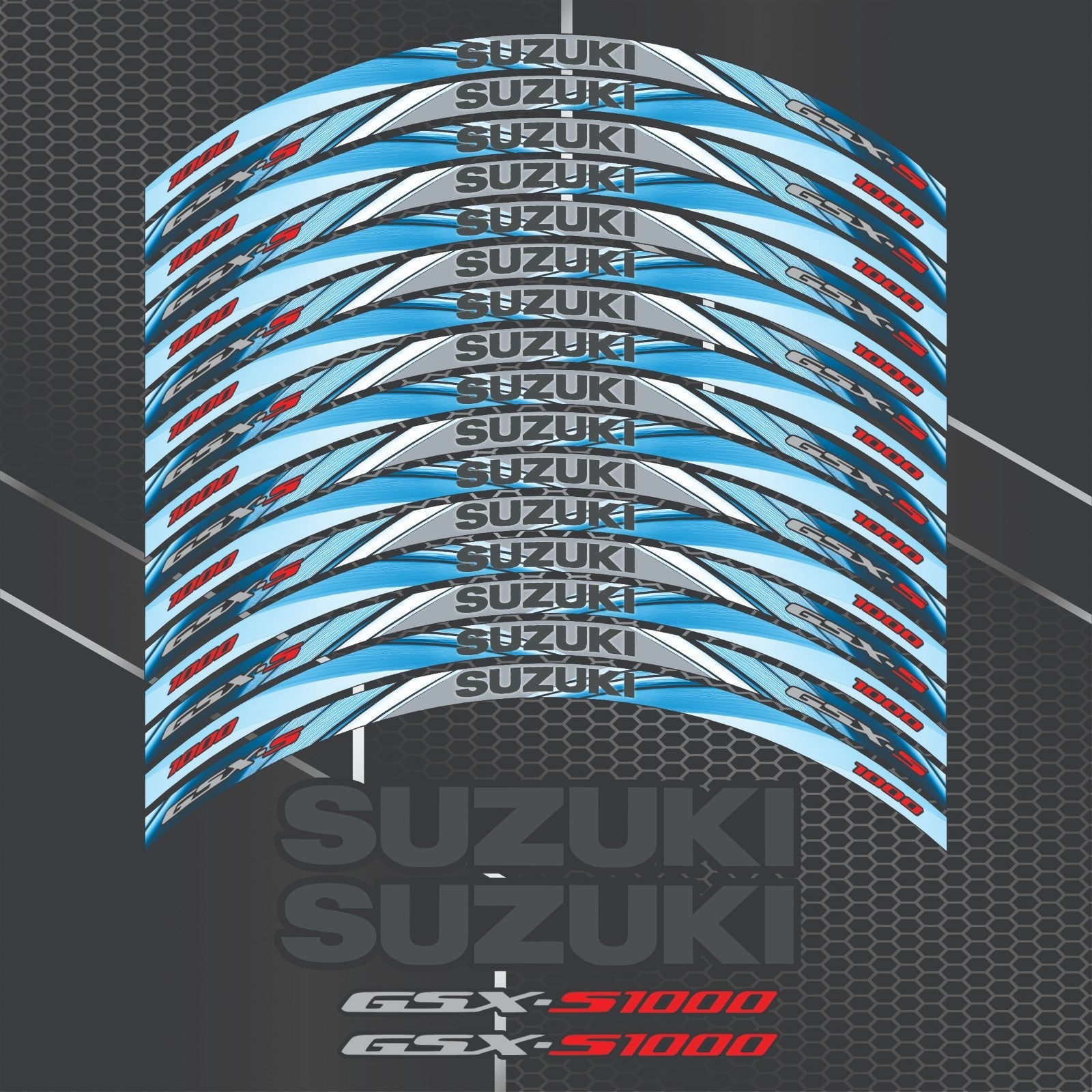 Suzuki GSX-S1000 logotipo lipdukai vidinei ratlankio daliai