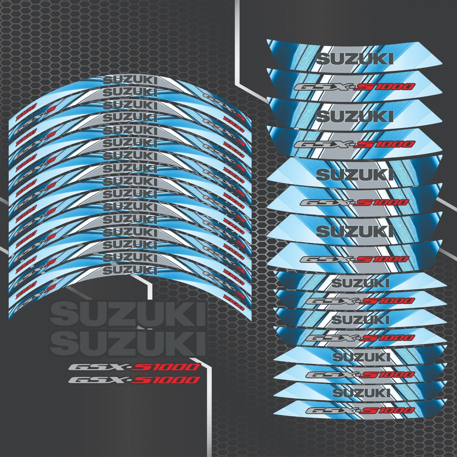 GSX-S1000 vidiniai ratlankių lipdukai ir logotipai