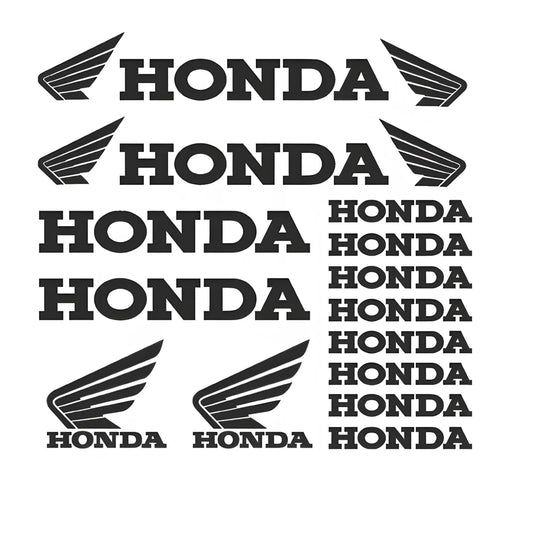 Honda logotipo ir teksto pakartojimas baltame fone