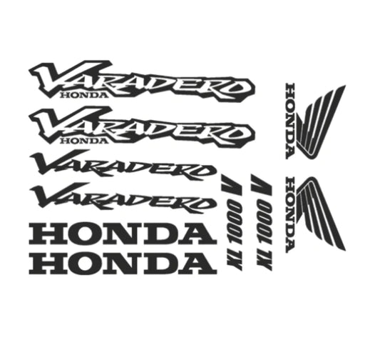 Honda Varadero motociklų lipdukų rinkinys baltame fone