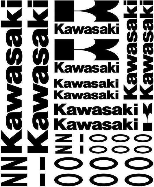 Kawasaki logotipo ir teksto pakartojimas baltame fone