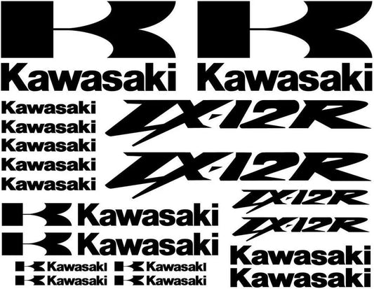 Kawasaki Ninja ZX-12R lenktynių lipdukų rinkinys - motociklo grafikos rinkinys
