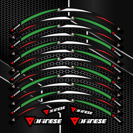 Juodi R17 lipdukai motociklo ratlankiams – universalus dizainas