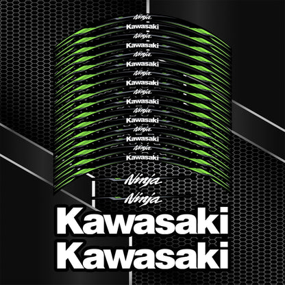 Juodi ratlankių lipdukai Kawasaki NINJA H2, ZX, 636 motociklams
