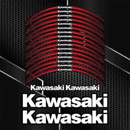 Universalūs Kawasaki NINJA H2, Z, Versys, KLX ratlankių lipdukai su juodu fonu