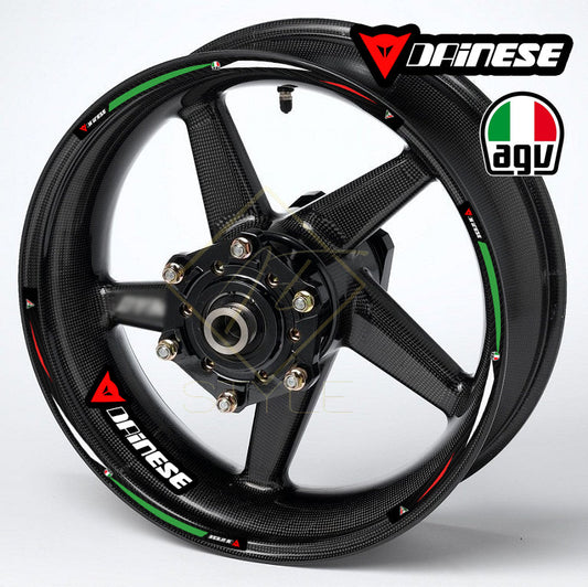 Universalūs R17 motociklo ratlankių lipdukai – 16 vnt. komplektas juodiems ratlankiams