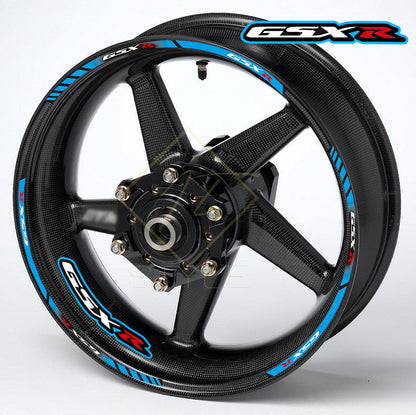 Suzuki GSX-R mėlyni ratlankių lipdukai 16 vnt.